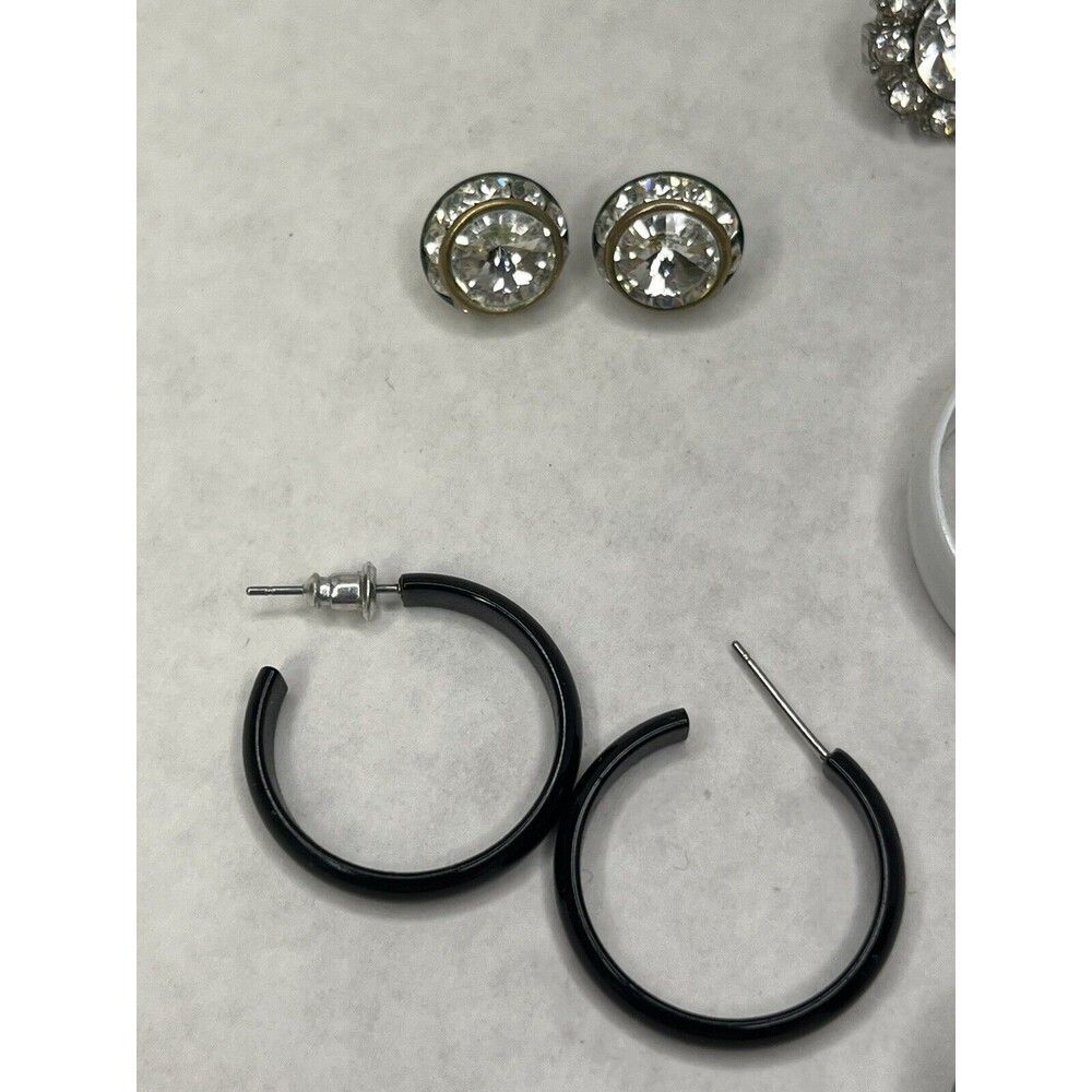 Earrings with Pearls and Rhinestones Costume Jewelry Untested Lot of 6 pair - Picture 2 of 5